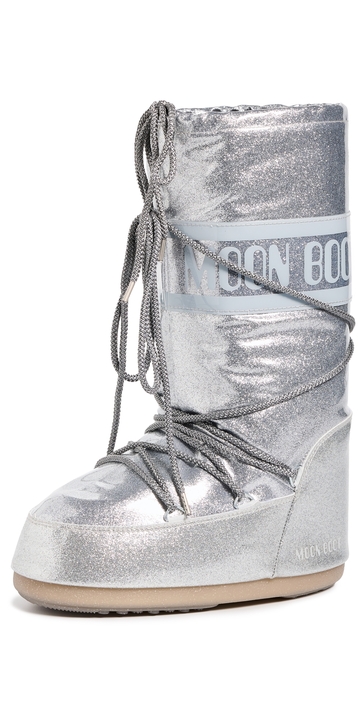 moon boot icon glitter boots silver 35/38