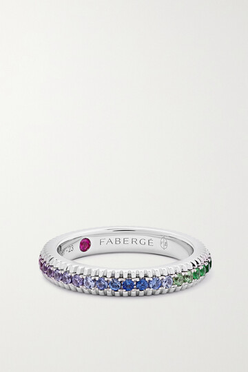 Fabergé Fabergé - Colours Of Love 18-karat White Gold Multi-stone Ring - 54