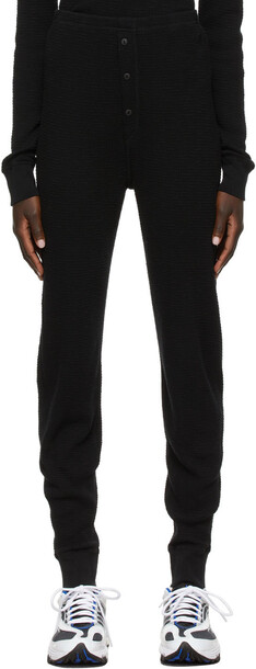 Re/Done Black Thermal Jogger Lounge Pants