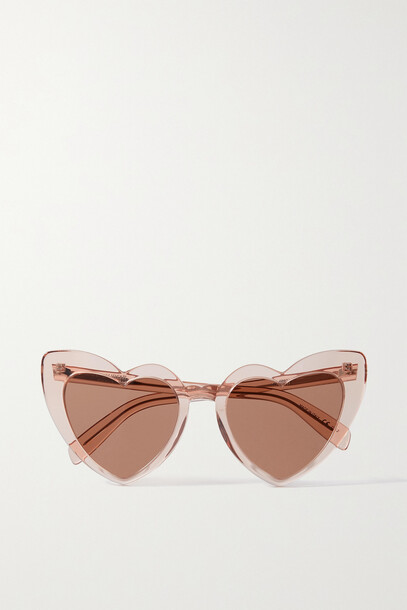 SAINT LAURENT - Loulou Heart-shaped Acetate Sunglasses - Neutrals