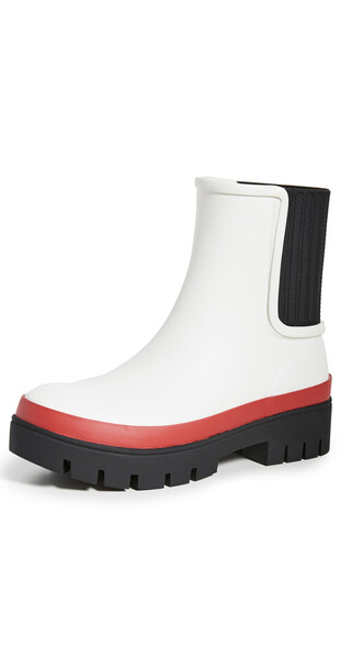 Tory Burch Foul Weather Boots in black / ivory