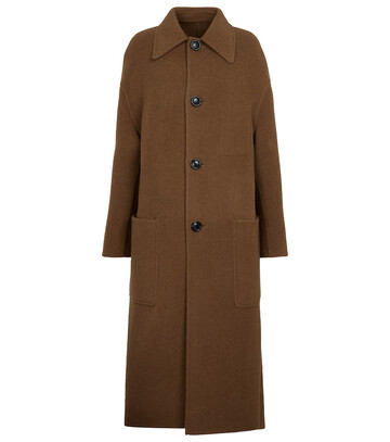 AMI PARIS Single-breasted wool coat in brown