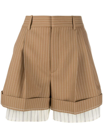 Chloé high-waisted pinstriped shorts in brown