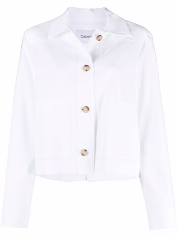 calvin klein front-button fastening jacket - white