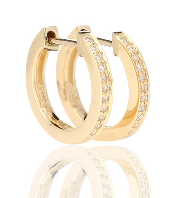 sydney evan huggie 14kt gold and diamond earrings