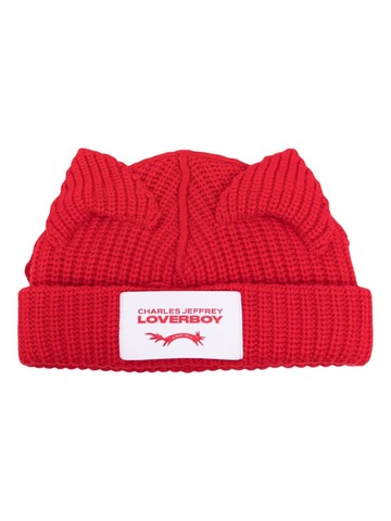 charles jeffrey loverboy loverboy ribbed-knit beanie - red
