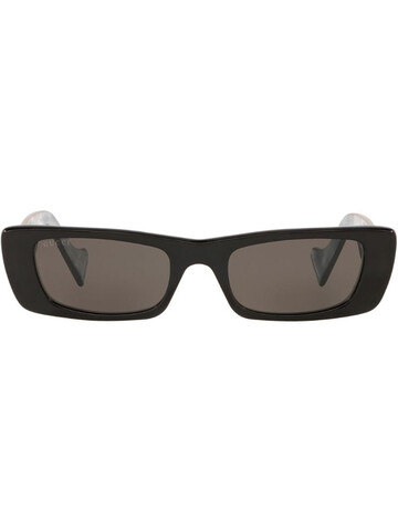 Gucci Eyewear logo-plaque rectangular-frame sunglasses in black