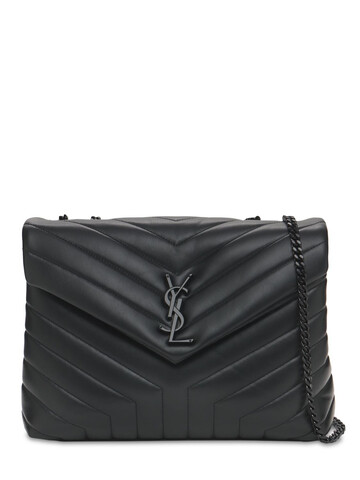 SAINT LAURENT Medium Loulou Y-quilted Leather Bag in nero