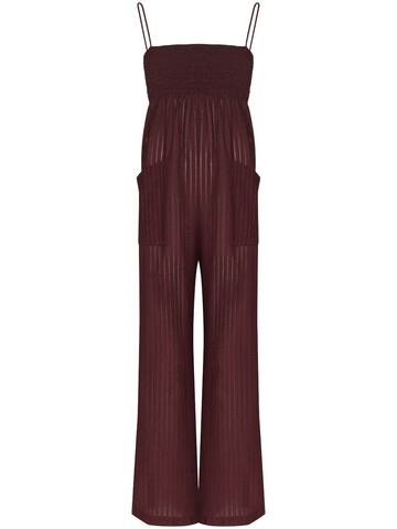 Three Graces Tallie shirred wide-leg jumpsuit in red