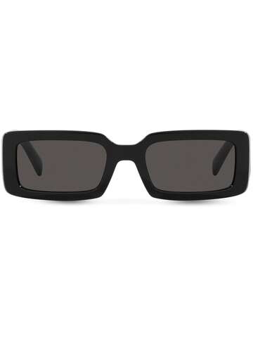 dolce & gabbana eyewear rectangular-frame logo-print sunglasses - black