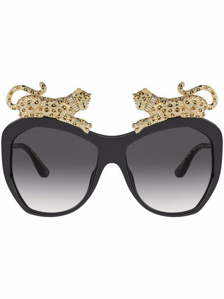 Dolce & Gabbana Eyewear Diva leopard-motif sunglasses - Black