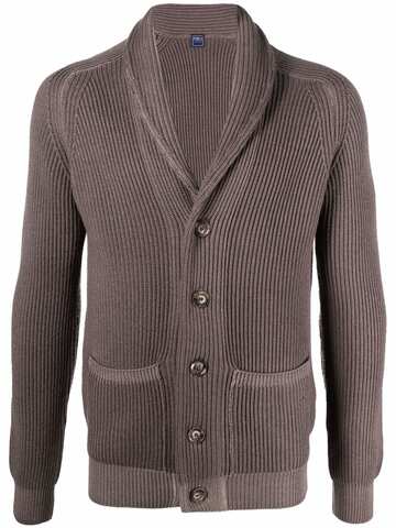 fedeli button-down knit cardigan - brown