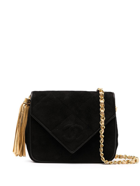Chanel Pre-Owned 1990 tassel detail CC crossbody bag - Black