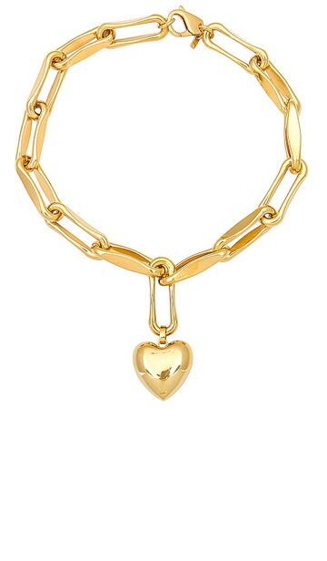 joolz by martha calvo heart chain necklace in metallic gold