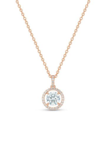 De Beers 18kt rose gold Aura round brilliant diamond pendant necklace