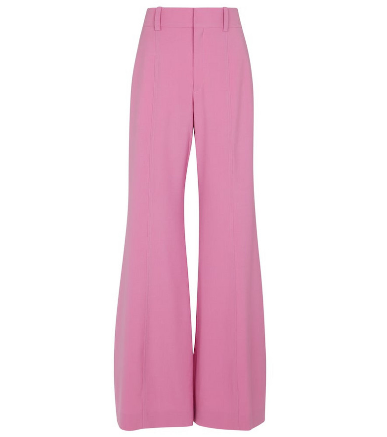 Chloé Wide-leg wool-blend pants in pink