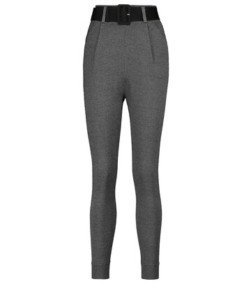 Self-Portrait Belted stirrup slim-fit pants in grey