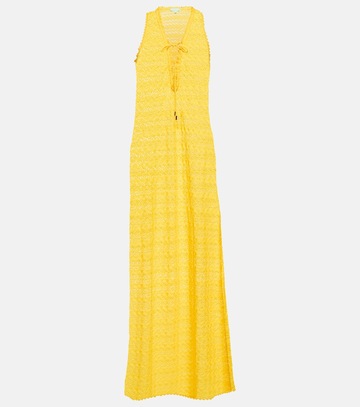 melissa odabash maddie v-neck maxi dress in yellow