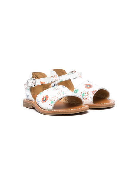 Gallucci Kids floral-print leather sandals - White