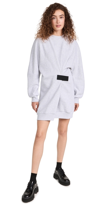 msgm mini sweatshirt dress light grey m