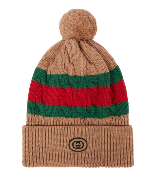 Gucci Striped wool beanie in brown