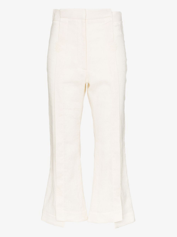 Delada cropped linen trousers in white