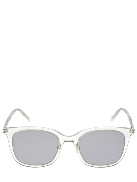SAINT LAURENT Sl 489/k Thin Round Acetate Sunglasses in cream / silver