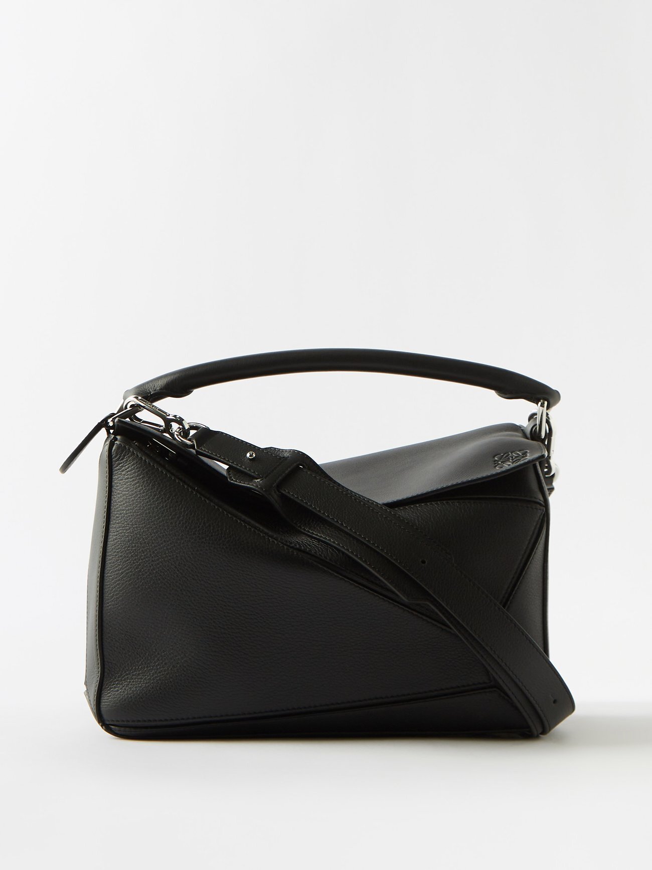 Loewe - Puzzle Grained-leather Shoulder Bag - Womens - Black