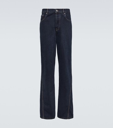 lanvin paneled straight jeans in blue