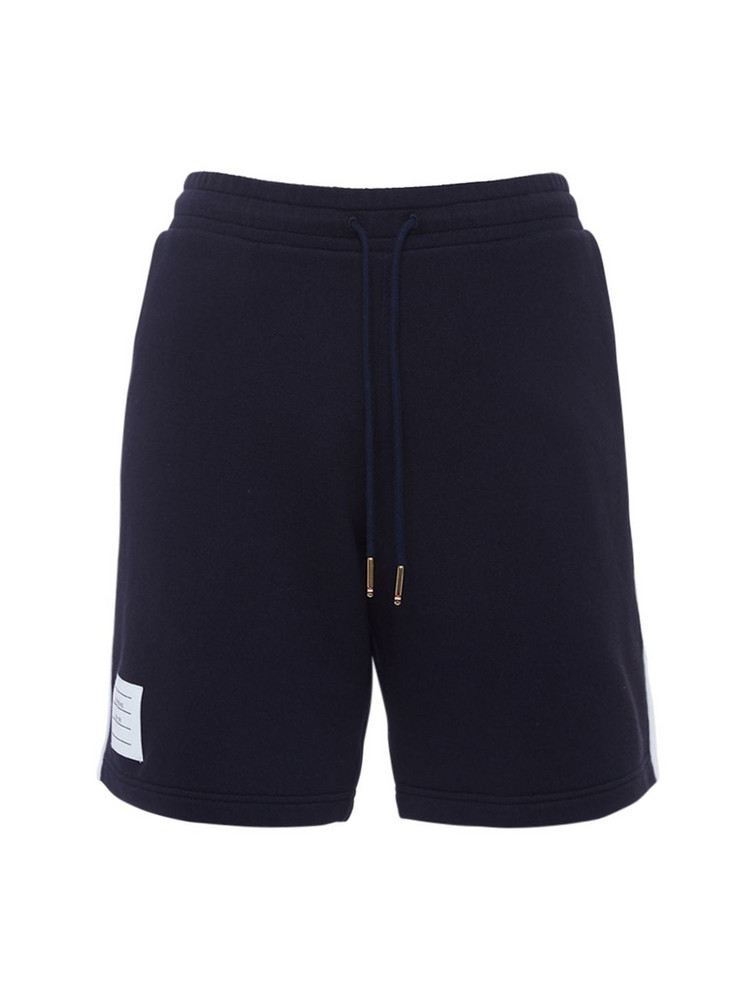 THOM BROWNE Cotton Jersey Shorts in navy