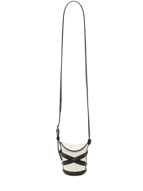 ALEXANDER MCQUEEN The Curve Micro Leather Shoulder Bag in black