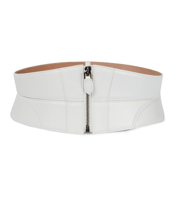 alaã¯a leather corset belt in white