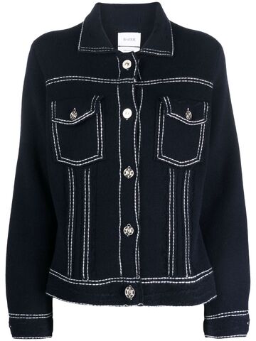 barrie contrast-stitching button-up jacket - blue