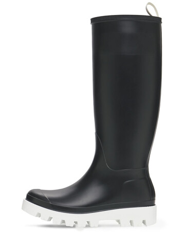 GIA COUTURE 30mm Giove Bis Tall Rubber Rain Boots in black / white