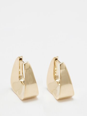 otiumberg - tri 14kt gold-vermeil square hoop earrings - womens - yellow gold