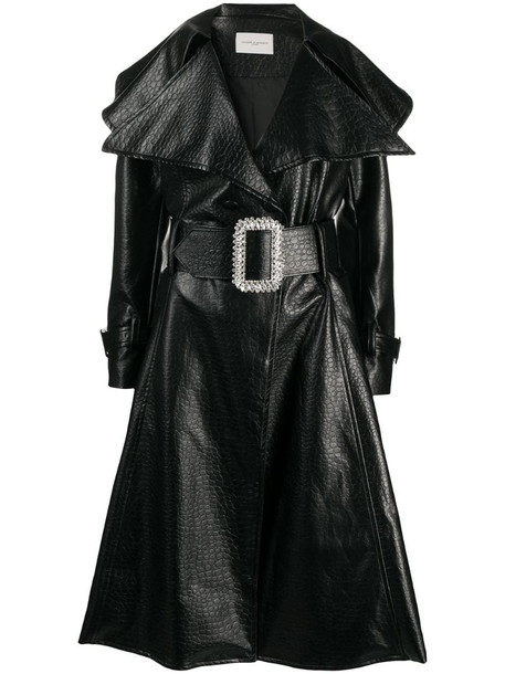 Giuseppe Di Morabito belted flared coat in black
