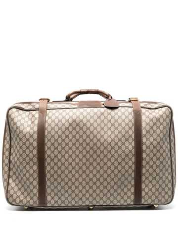 gucci pre-owned 1980 gg canvas travel bag - neutrals