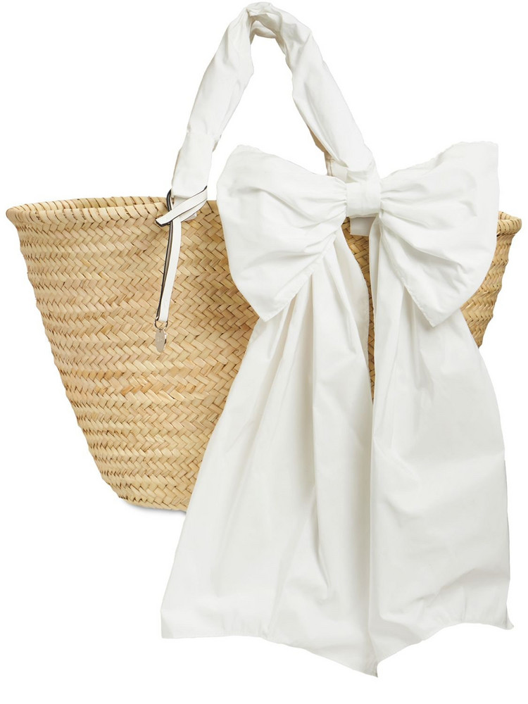 RED V Knot Me Up Straw Tote Bag in white / beige
