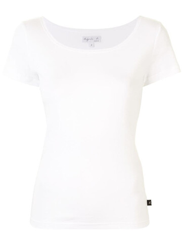 agnès b. Le Chic scoop neck T-shirt in white