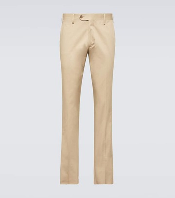 lardini straight cotton pants in beige