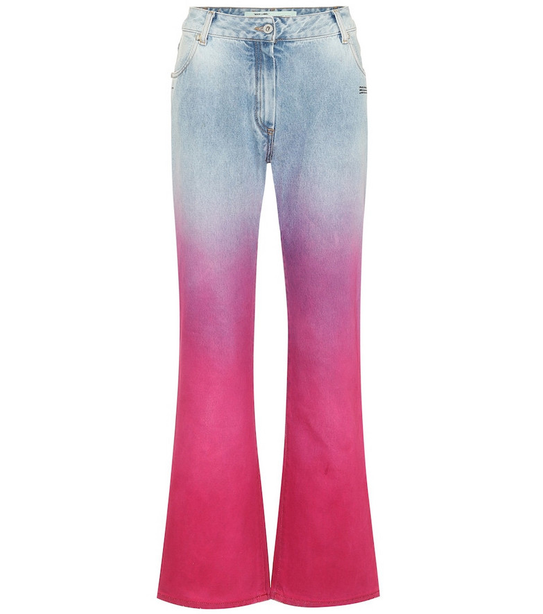 Off-White Mid-rise straight ombrÃ© jeans in pink
