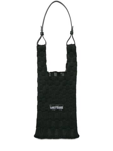 LASTFRAME Small Sheer Ichimatsu Market Bag in black