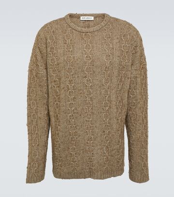 our legacy aran wool-blend sweater in beige