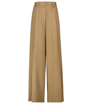 Dries Van Noten Cotton wide-leg pants in brown