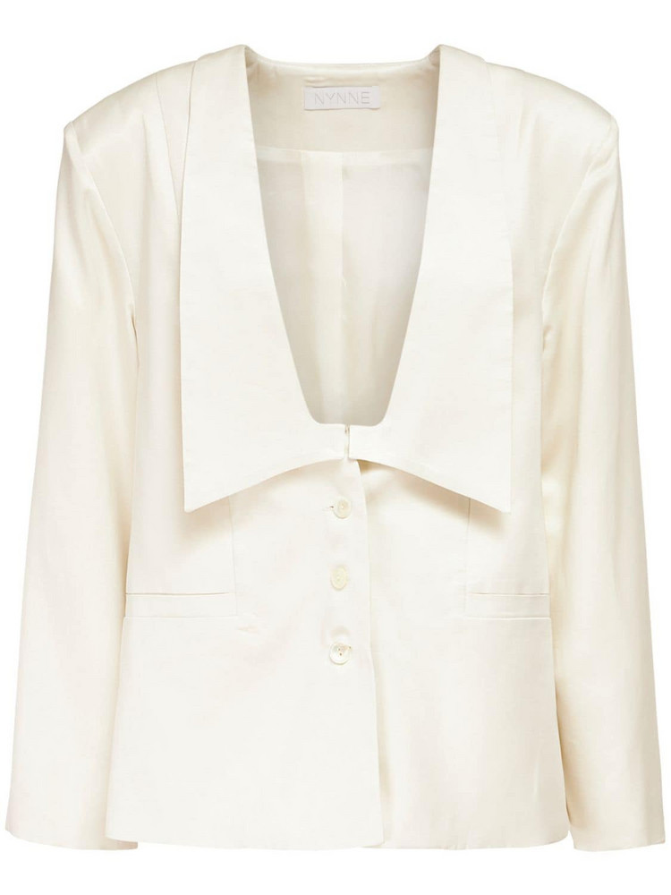 NYNNE Ivy Cupro Blend Jacket in white