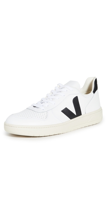 veja v-10 leather sneakers extra white/black 42