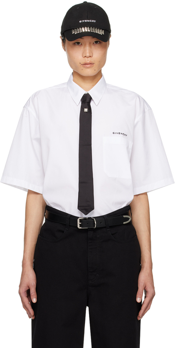 givenchy white spread collar shirt