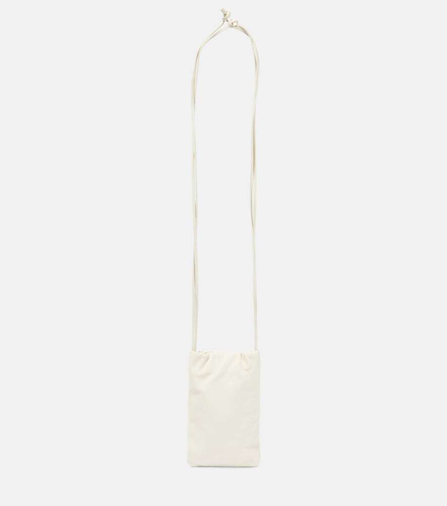 The Row Drawstring leather shoulder bag in white