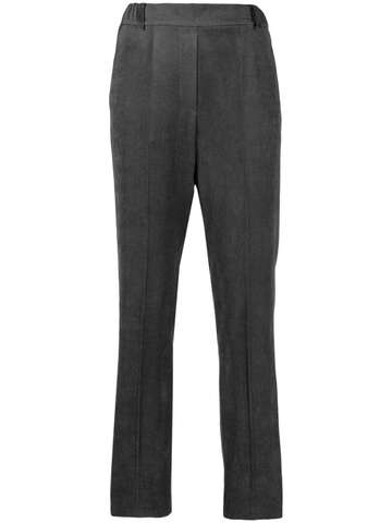 alysi pressed-crease tapered-leg trousers - grey