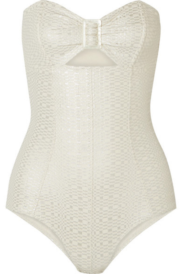KAI LANI The Bralette Bikini Top in metallic / silver - Wheretoget